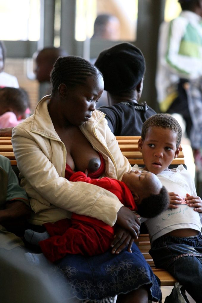 Swazi family waiting for medical examination at the Baylor Hospital in the capit - Tel Aviv
